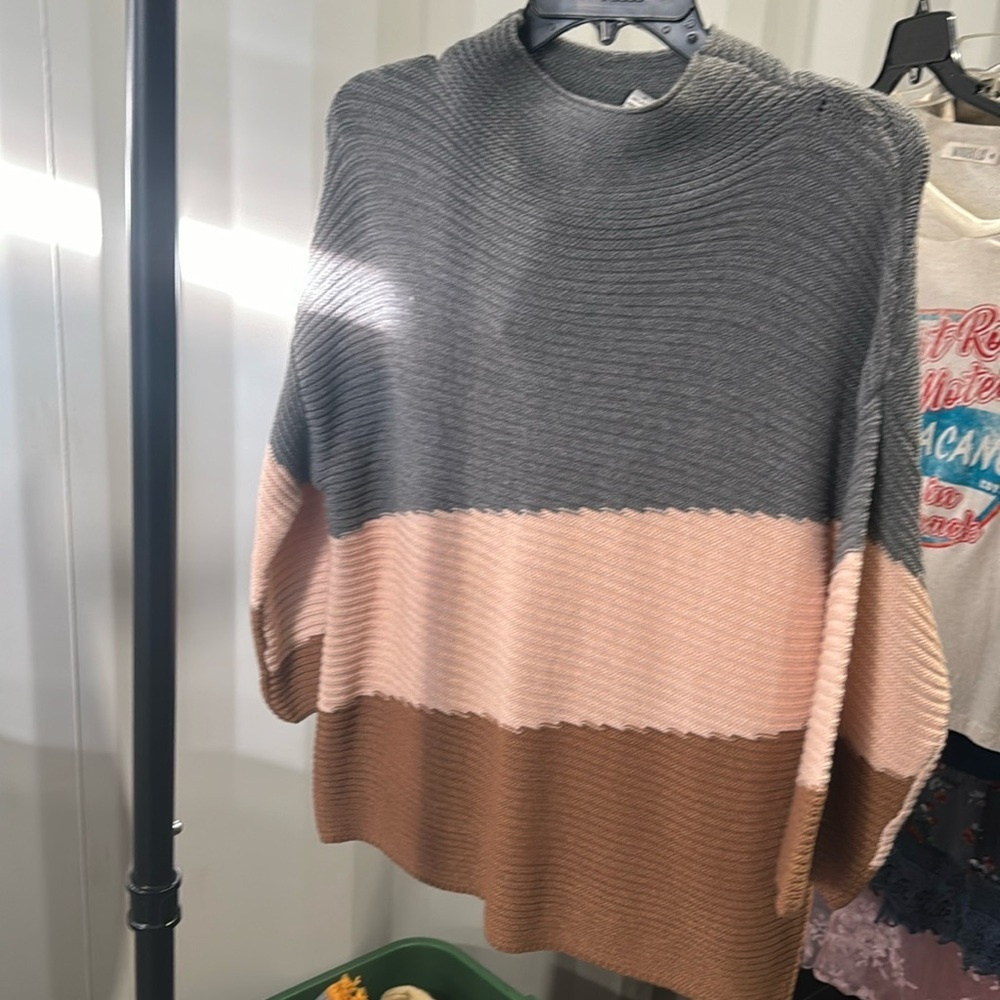 Rain and rose color block sweater